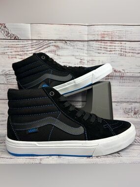 Vans BMX Sk8-Hi 'Black Electric Blue' Sneaker Shoes Men’s Size 7.5